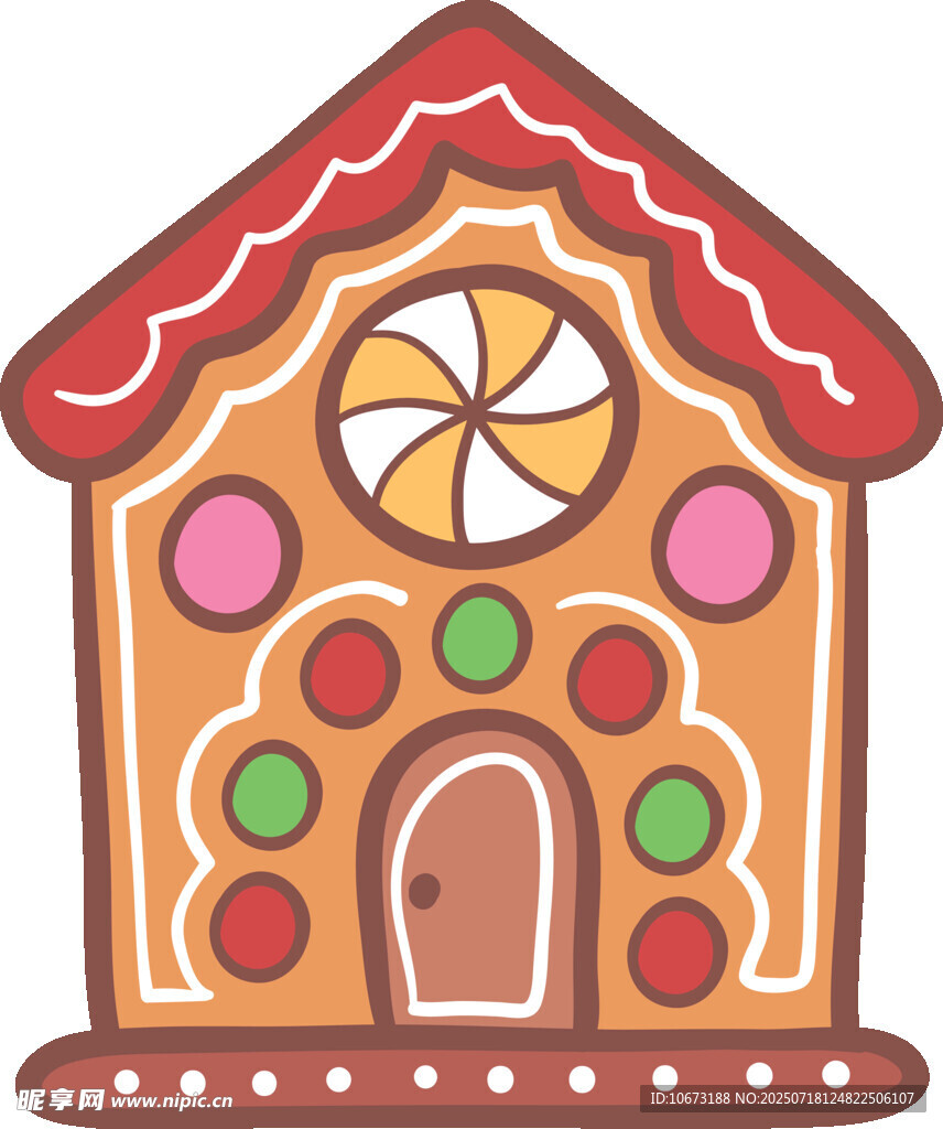 可爱姜饼屋插画