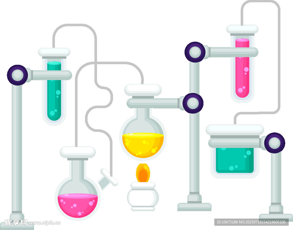 实验室中的多彩化学仪器