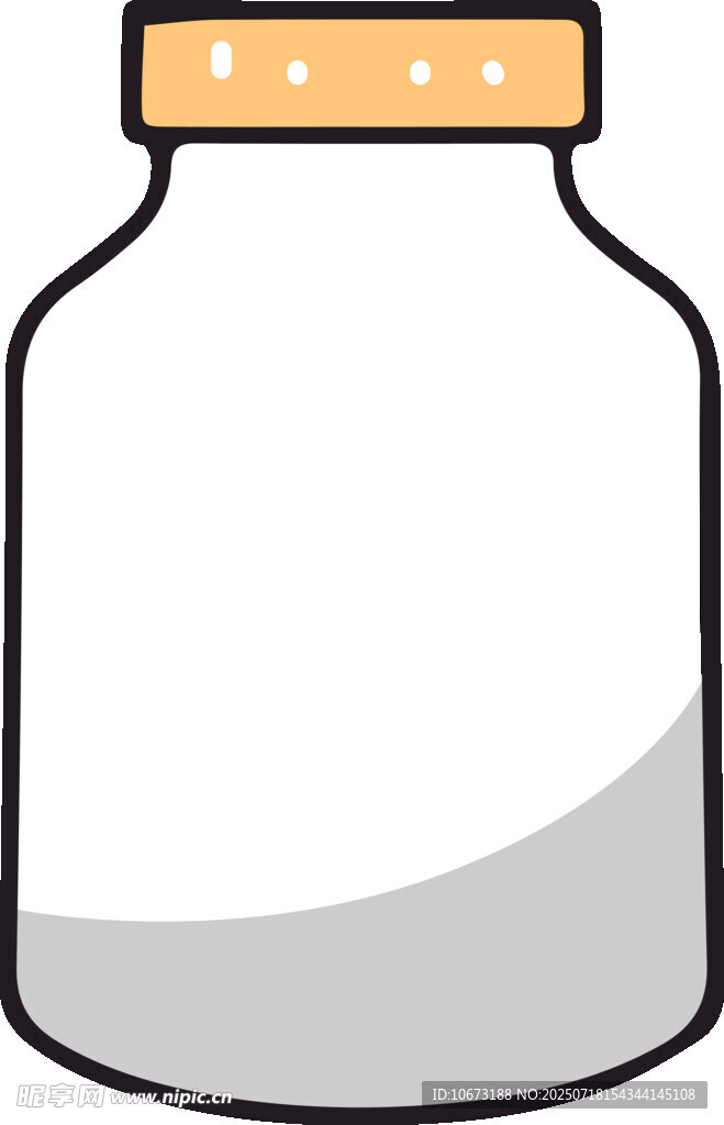 卡通风格空白玻璃罐子