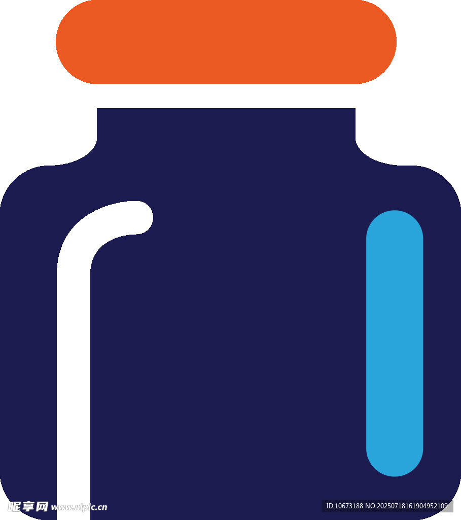 深蓝色带盖罐子图标