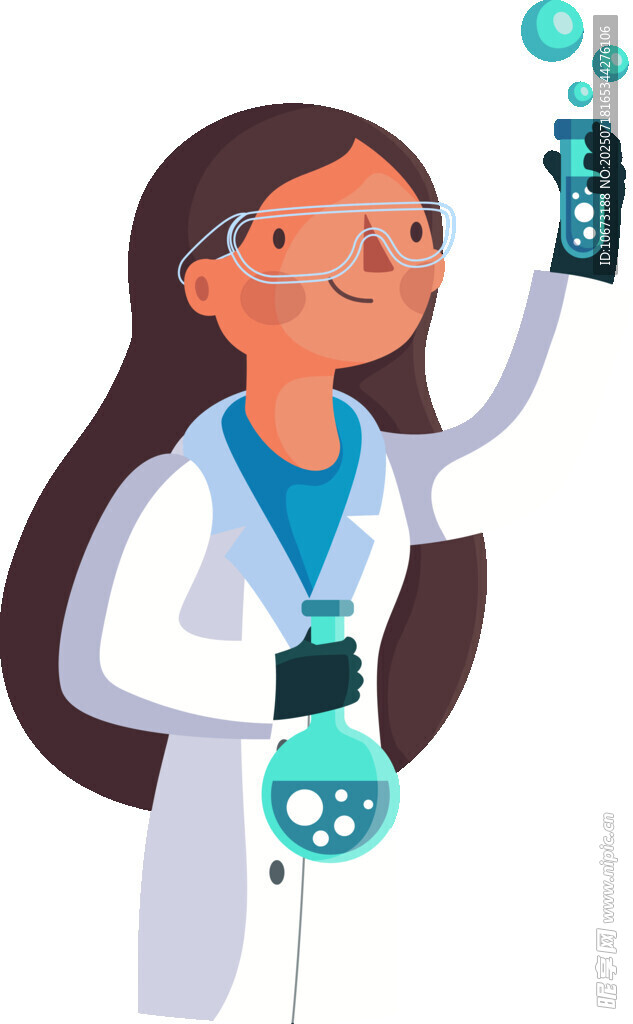 女科学家专注做实验