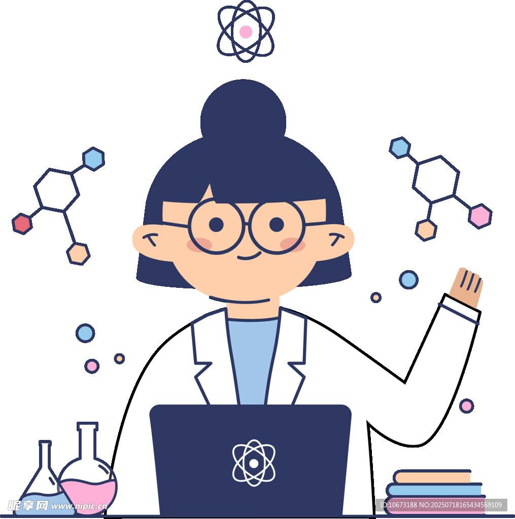女科学家专注科研瞬间