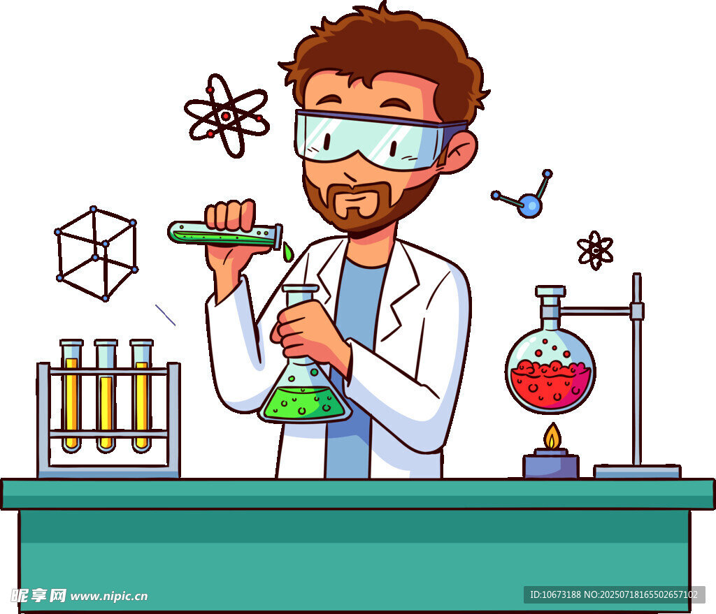 科学家专注做化学实验