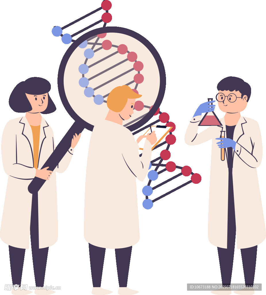 科研人员专注基因研究