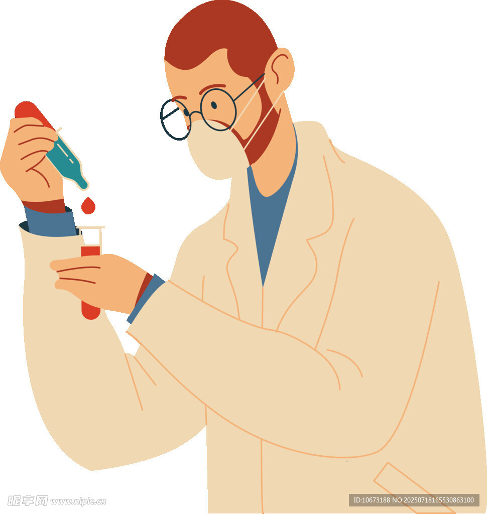 科学家专注操作实验器具