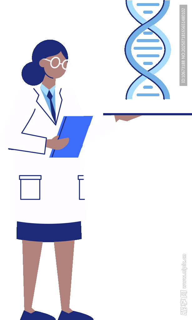 女科学家手持DNA模型