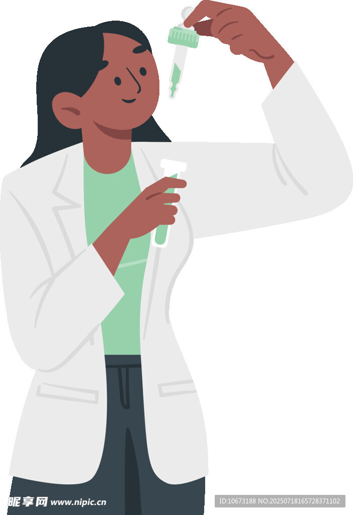 女科学家专注做实验