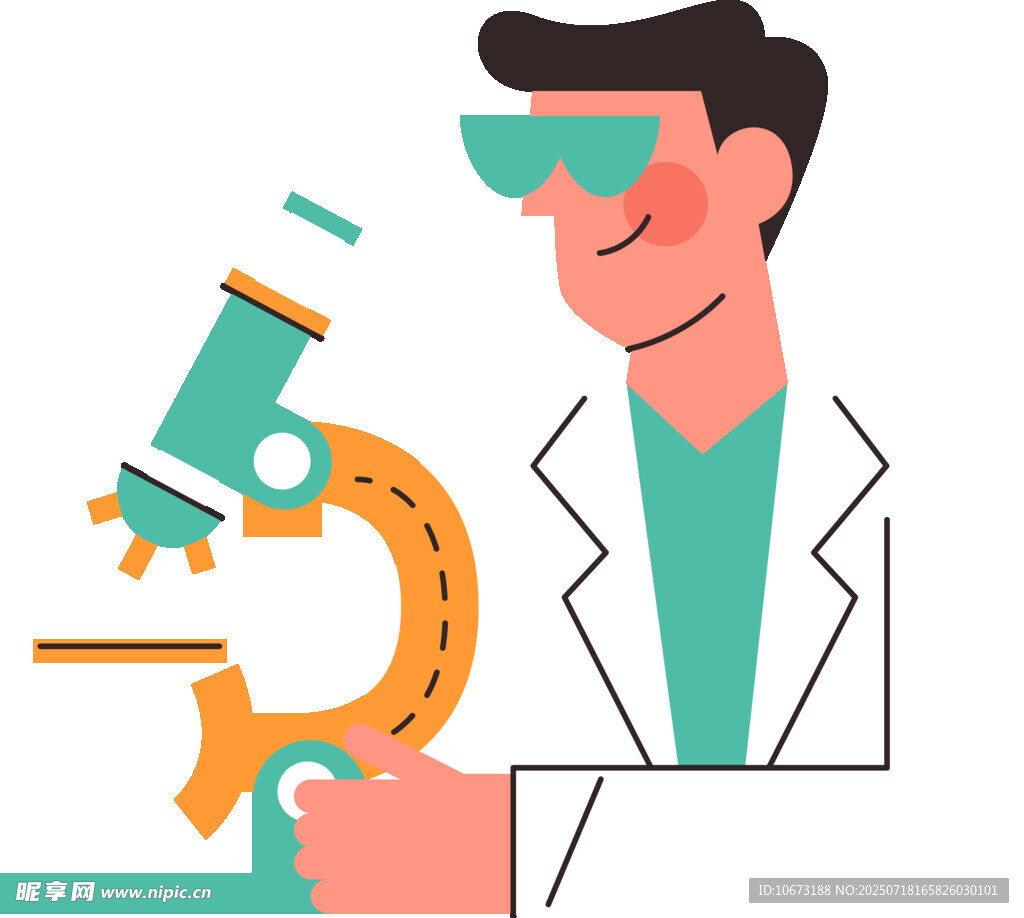 科学家专注使用显微镜