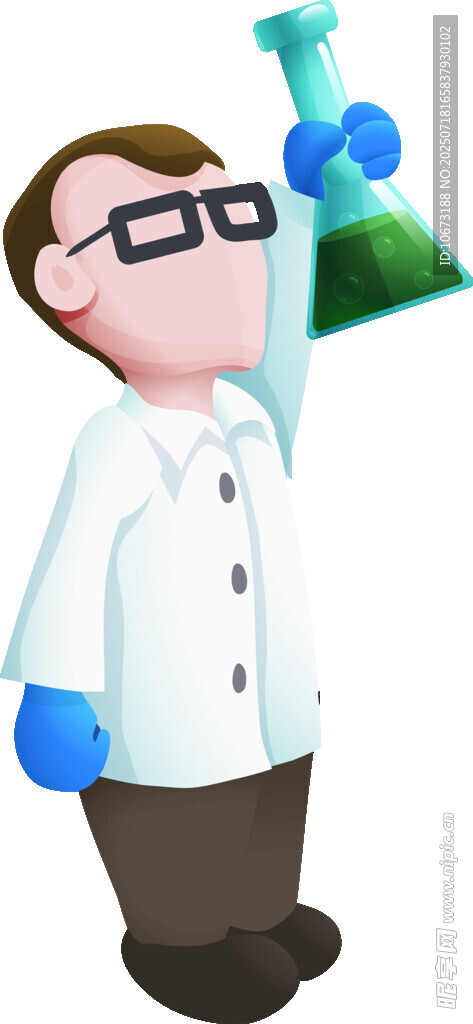 科学家手持实验仪器