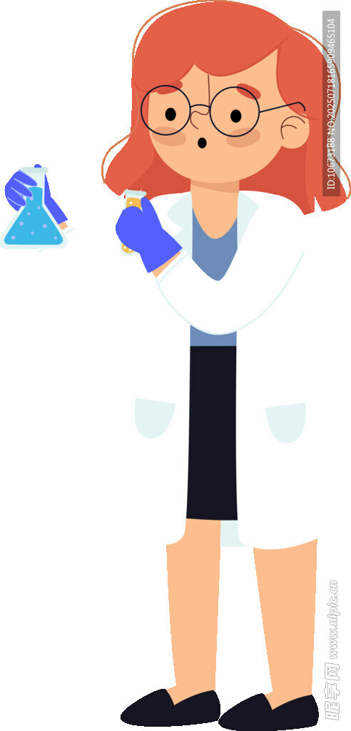 女科学家手持科学器具