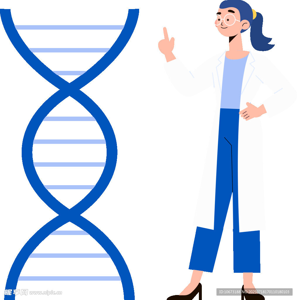 女科学家展示DNA双螺旋结构