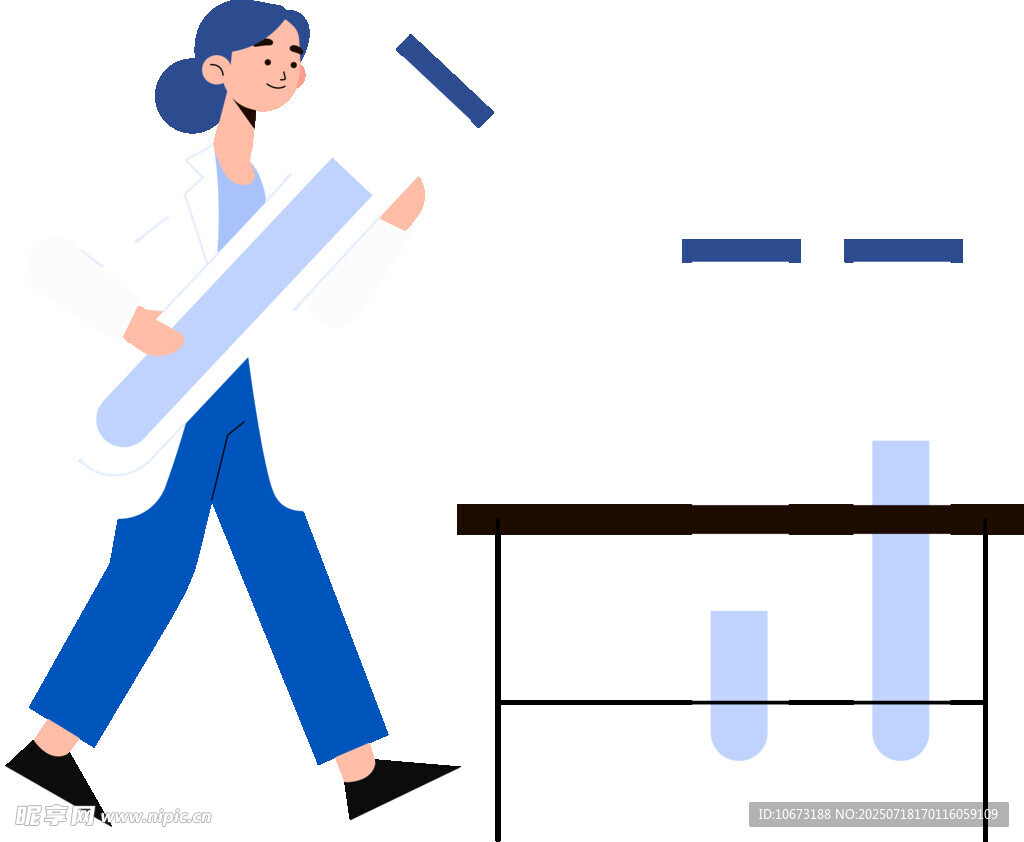 女科学家手持图纸做实验