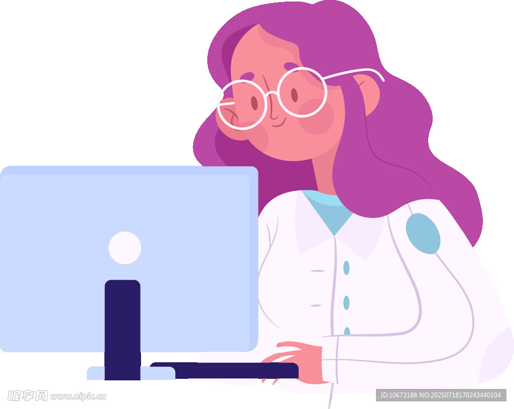 女科学家专注使用电脑