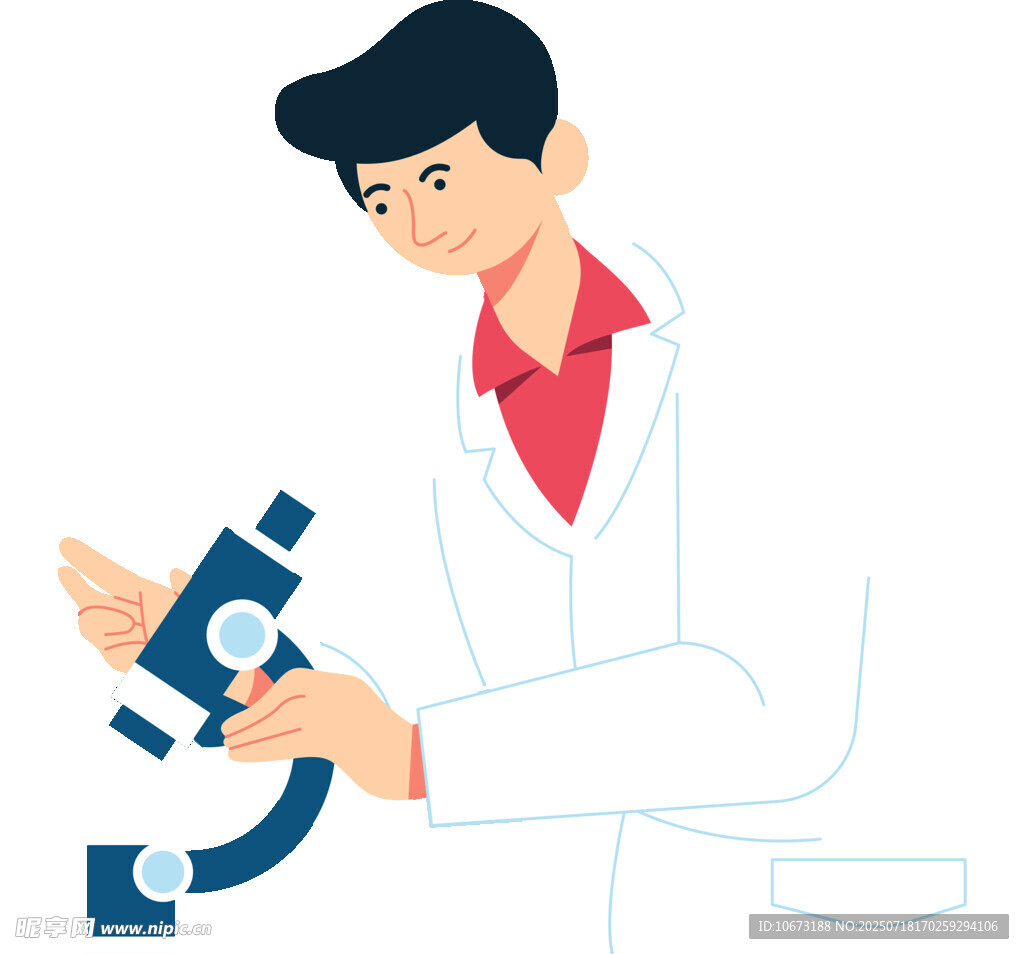 科学家专注使用显微镜