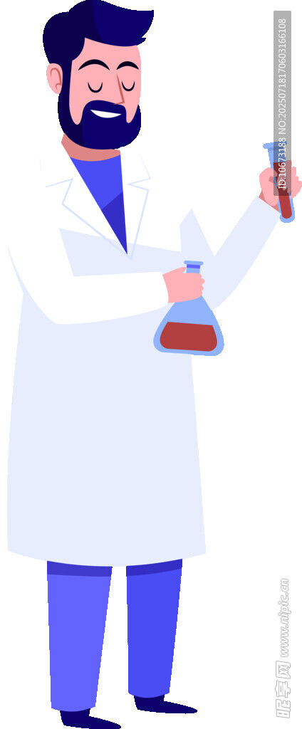 科学家手持试管做实验