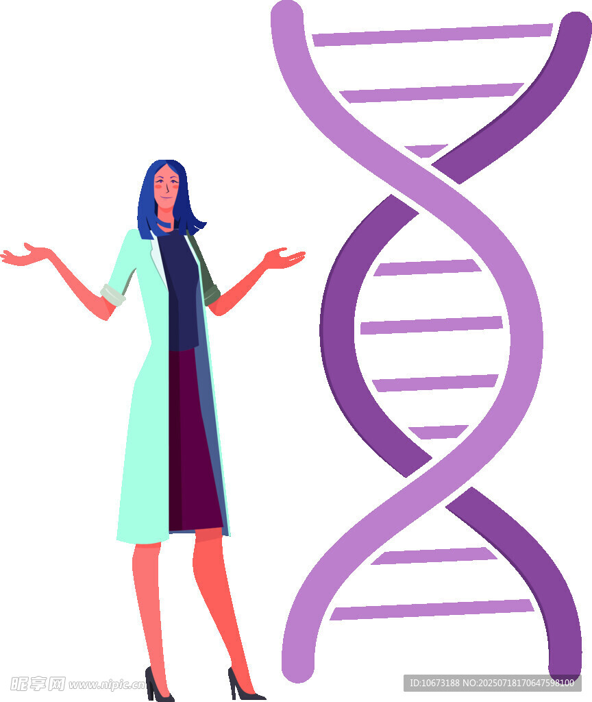 女性与DNA双螺旋结构