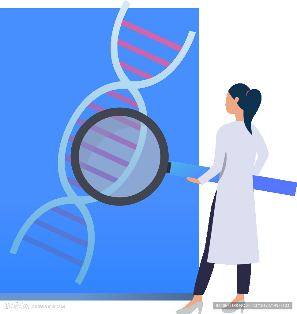 科学家用放大镜观察DNA