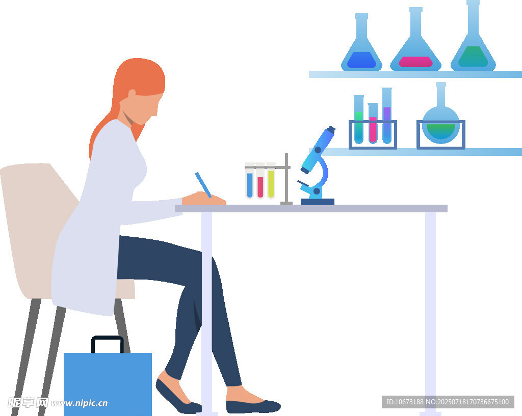 女性科学家专注实验研究