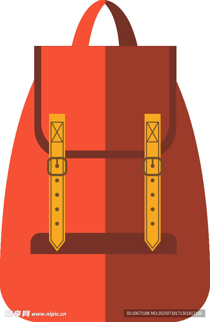 红色双肩背包设计图