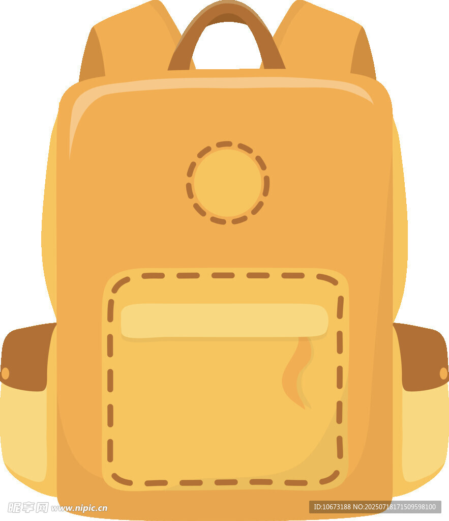 黄色卡通风格学生书包