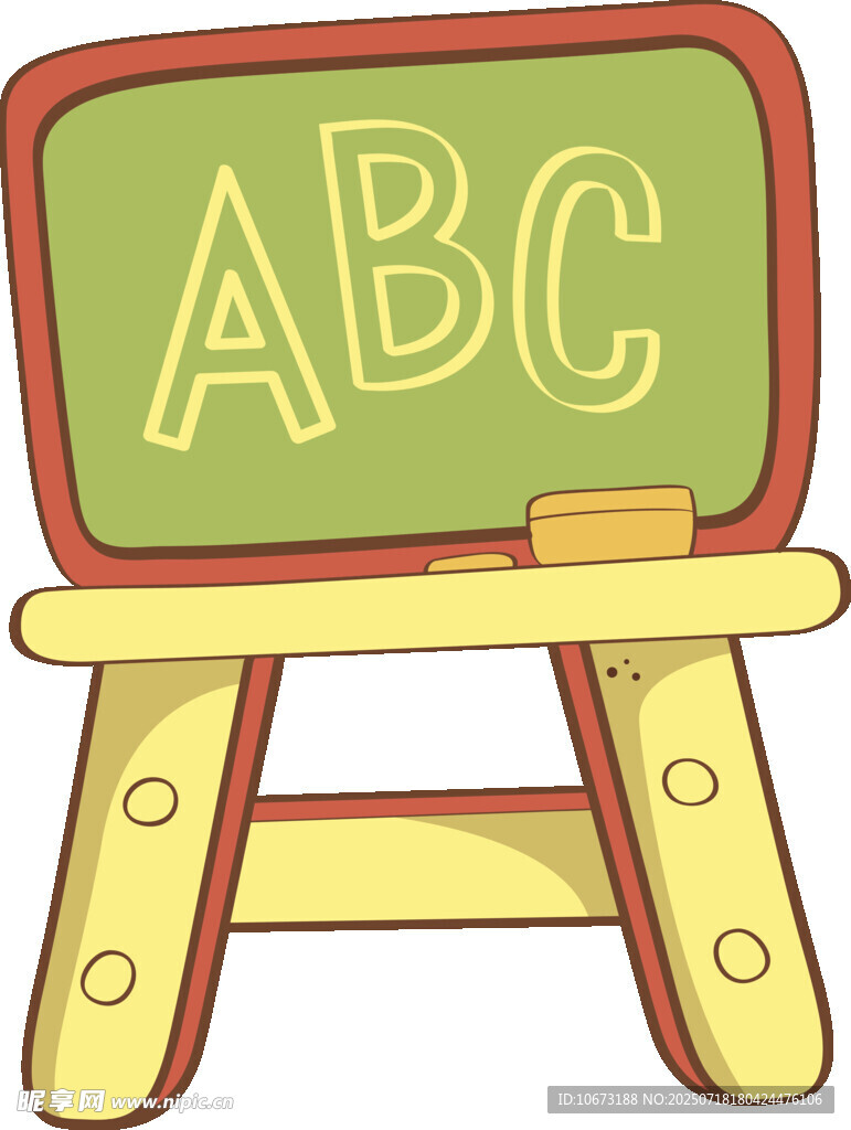 卡通小黑板上的ABC