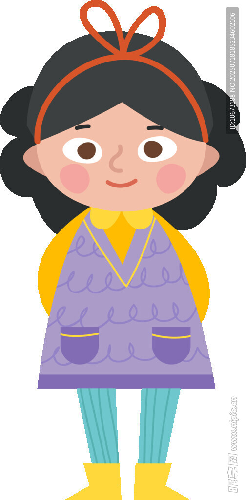 穿紫色背心的可爱小女孩