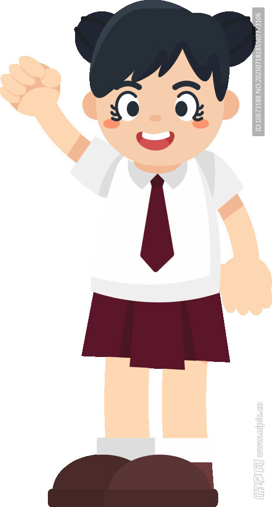 穿校服的活力女孩