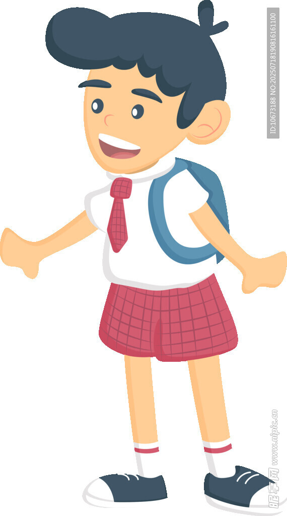 背着书包的快乐小学生