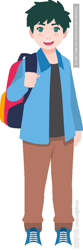 背着书包的少年