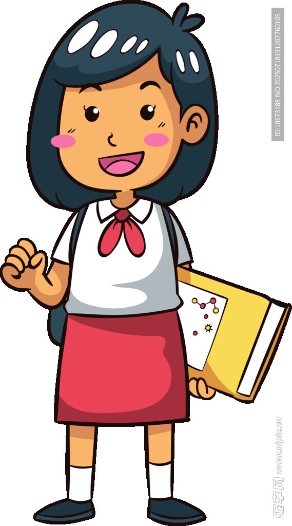 背着书包的可爱女学生