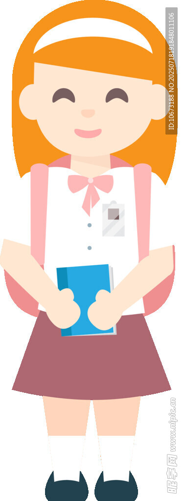 可爱背书包的小女孩