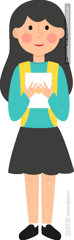手持书本的可爱女生