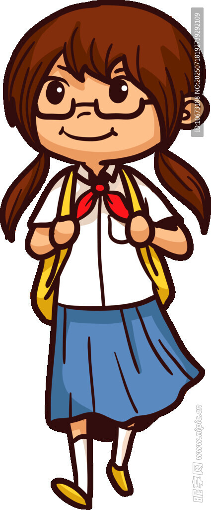 背着书包的可爱女学生