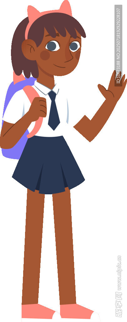 背着书包的可爱女学生
