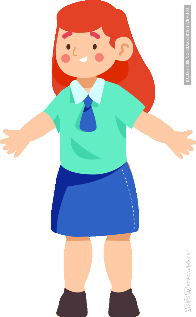 穿校服的红发女孩