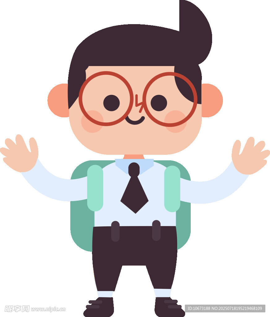 背着书包的可爱小学生
