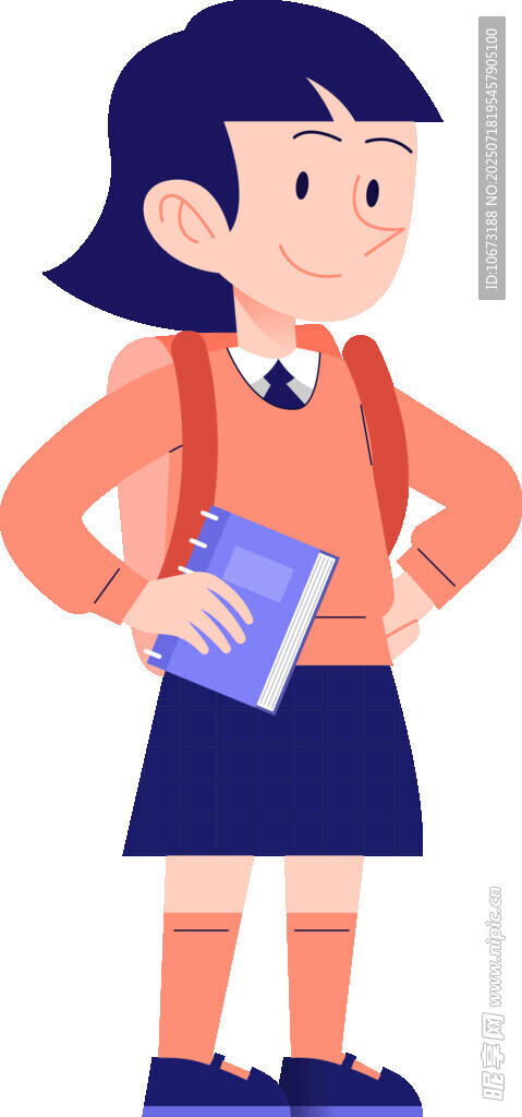 背着书包的可爱女生
