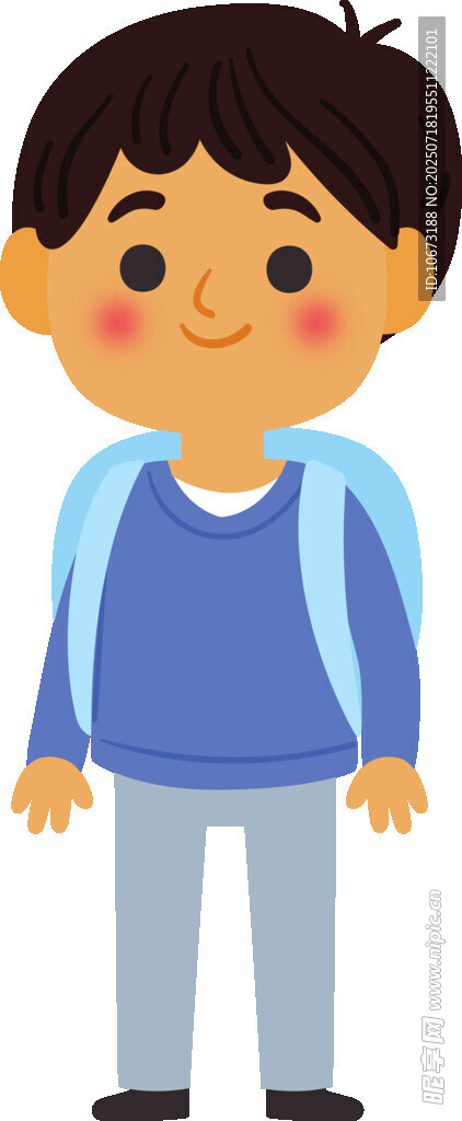 穿校服的小男孩形象