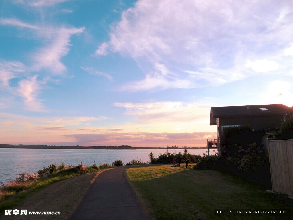奥克兰海边黄昏美景
