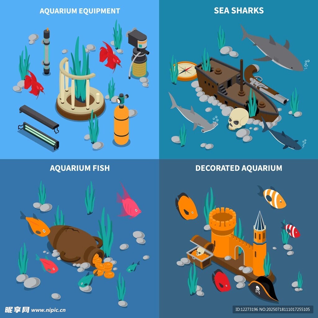 多样童话场景插画集合