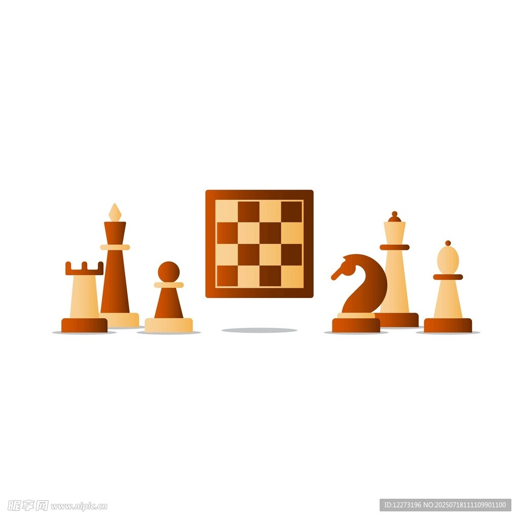 国际象棋棋子与棋盘图案