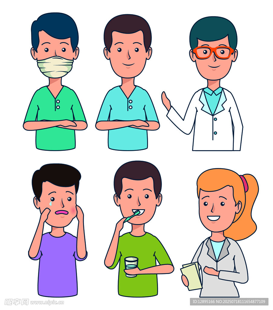 人物多样表情与姿态展示
