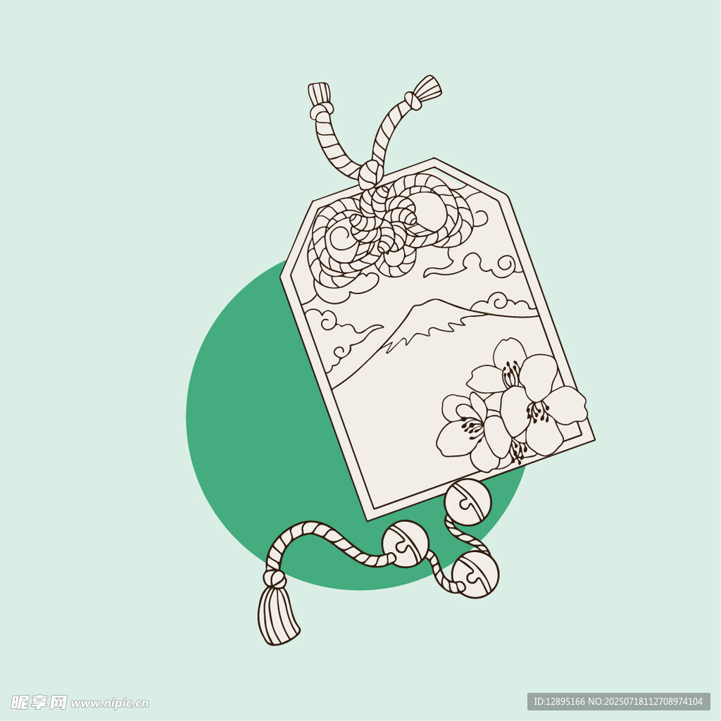 手绘花卉吊牌设计图