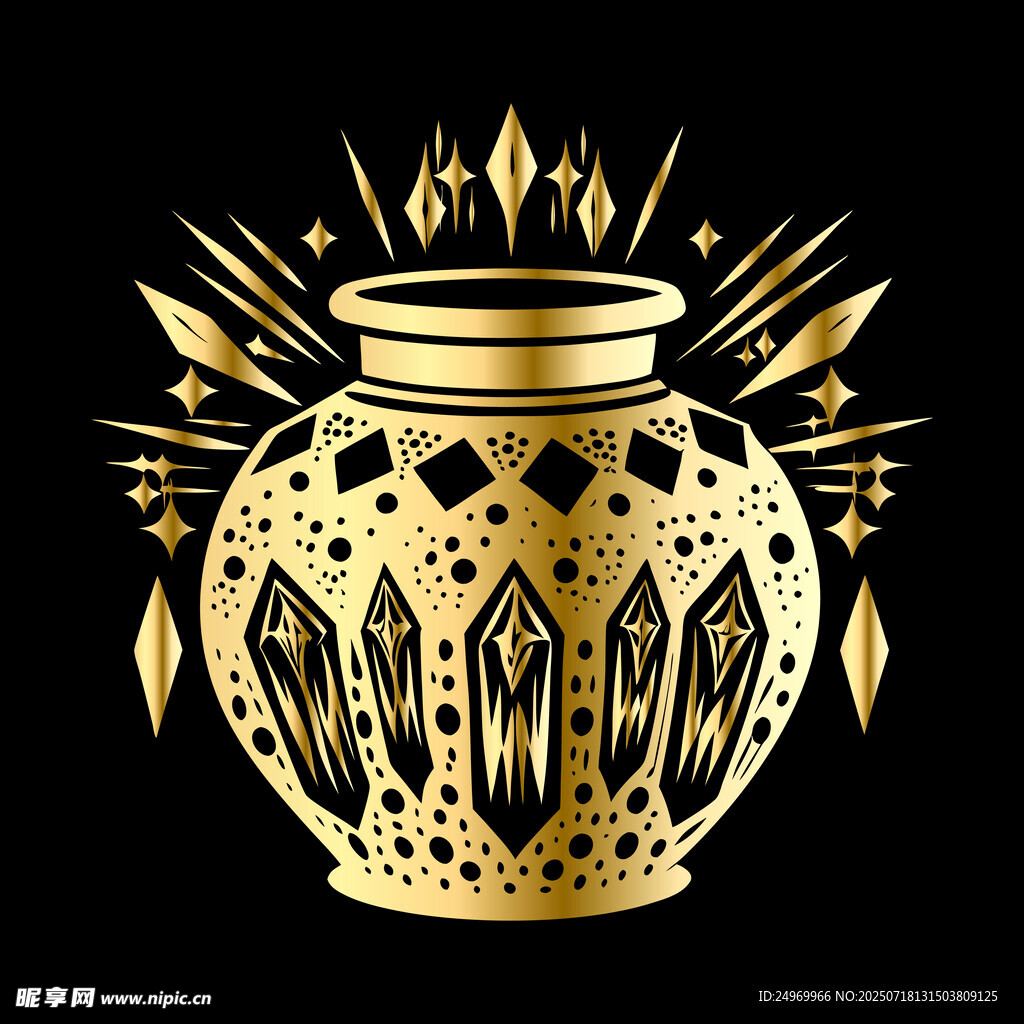 金色镂空花纹精美装饰花瓶