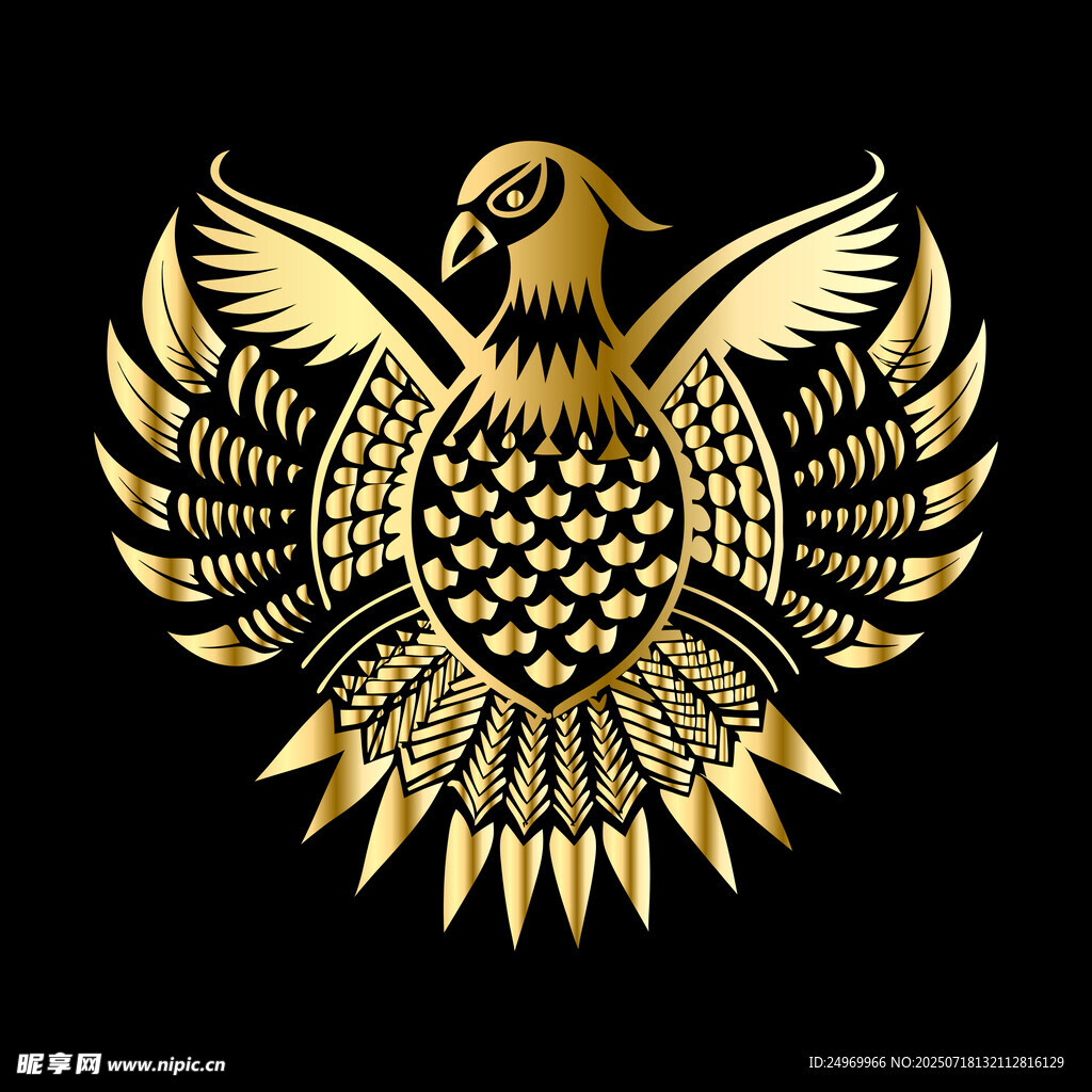 金色展翅雄鹰图案设计