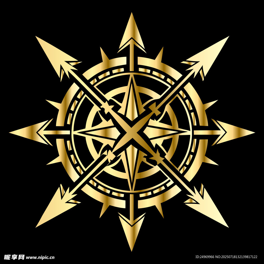 金色神秘几何星形图案