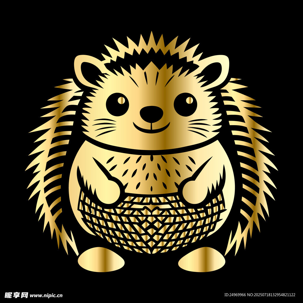 金色刺猬卡通形象