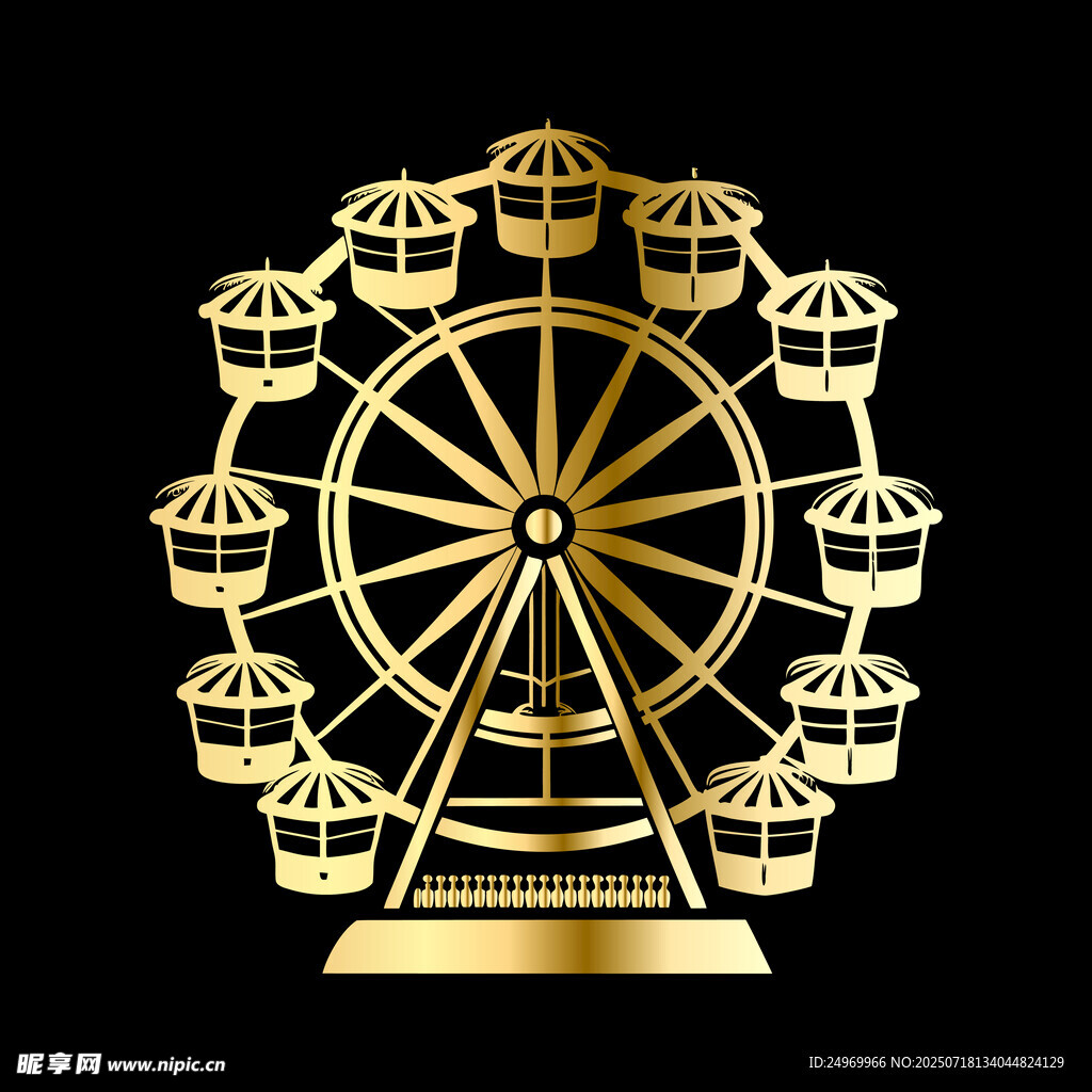 金色摩天轮图标