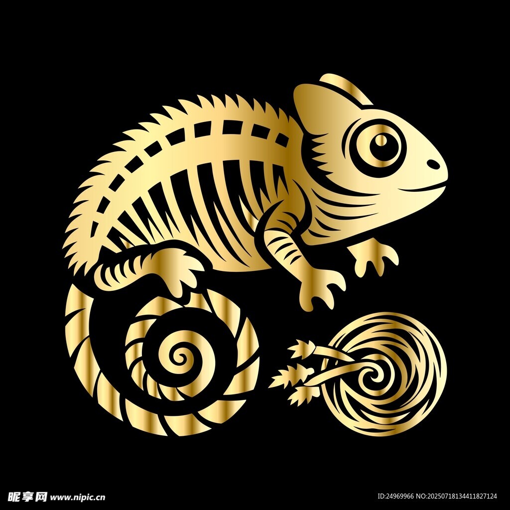 金色蜥蜴图案设计
