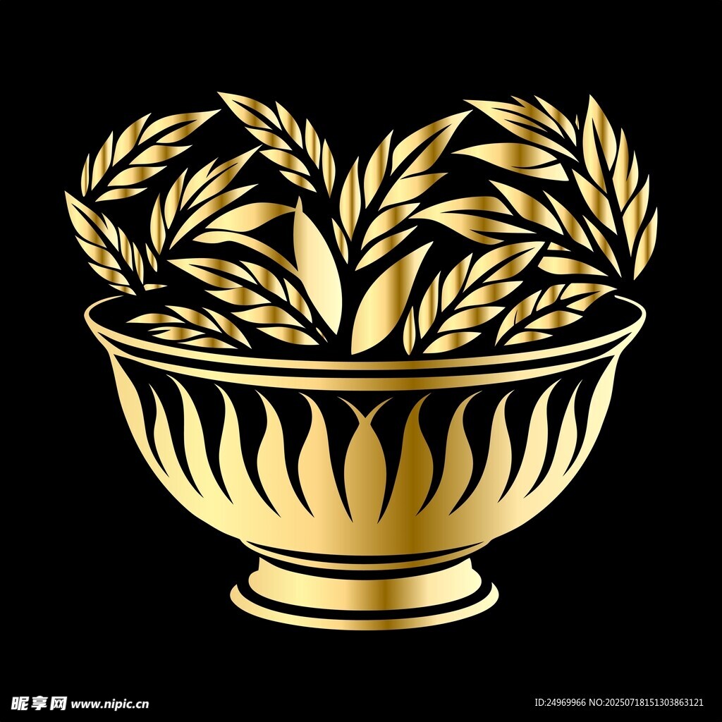 金色麦穗装饰碗